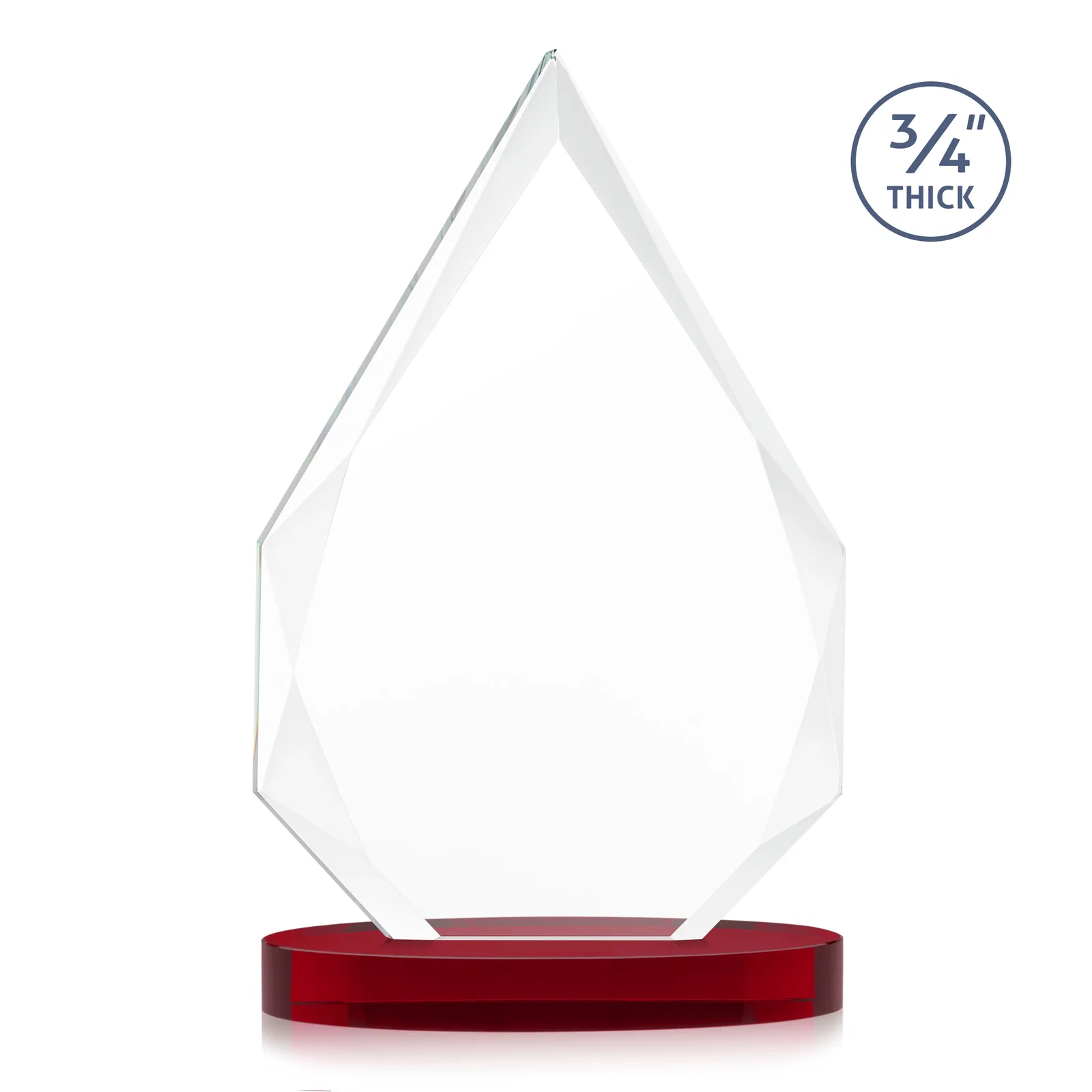 Custom Starfire Crystal Award Tapering to a Faceted Peak, awards, with your logo for safety achievement programs