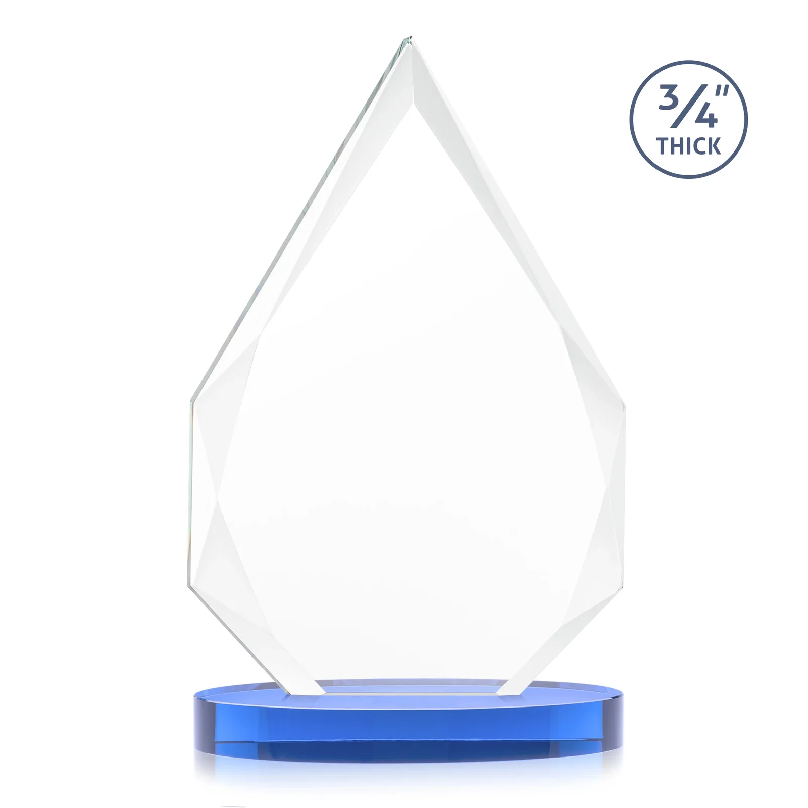 Custom Starfire Crystal Award Tapering to a Faceted Peak, awards, with your logo for company anniversary events
