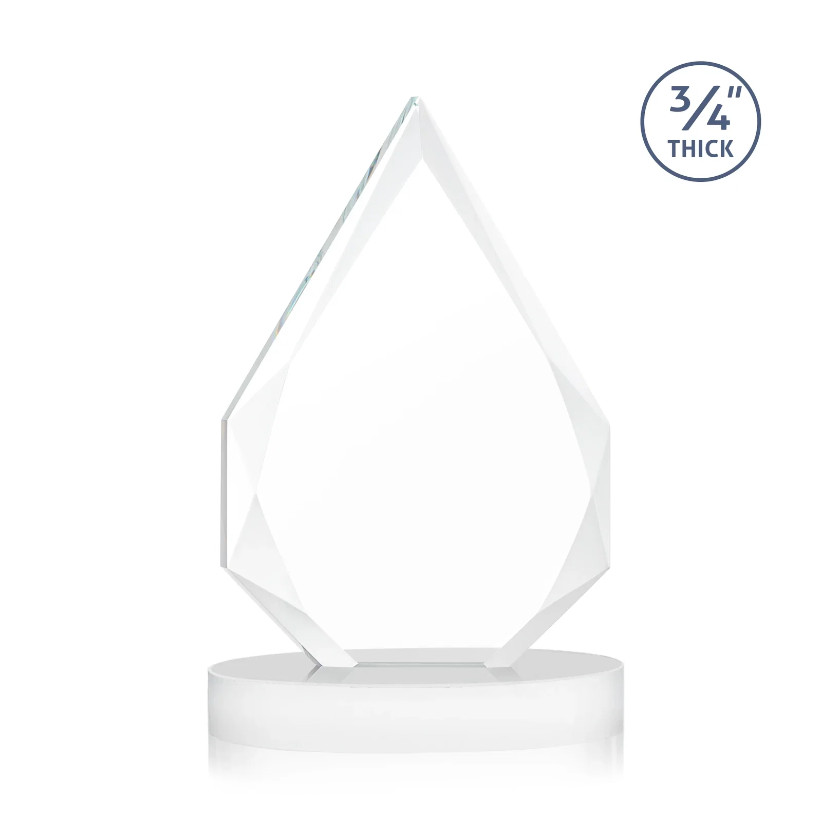 Personalized Starfire Crystal Award Tapering to a Faceted Peak, awards, with your logo for employee recognition