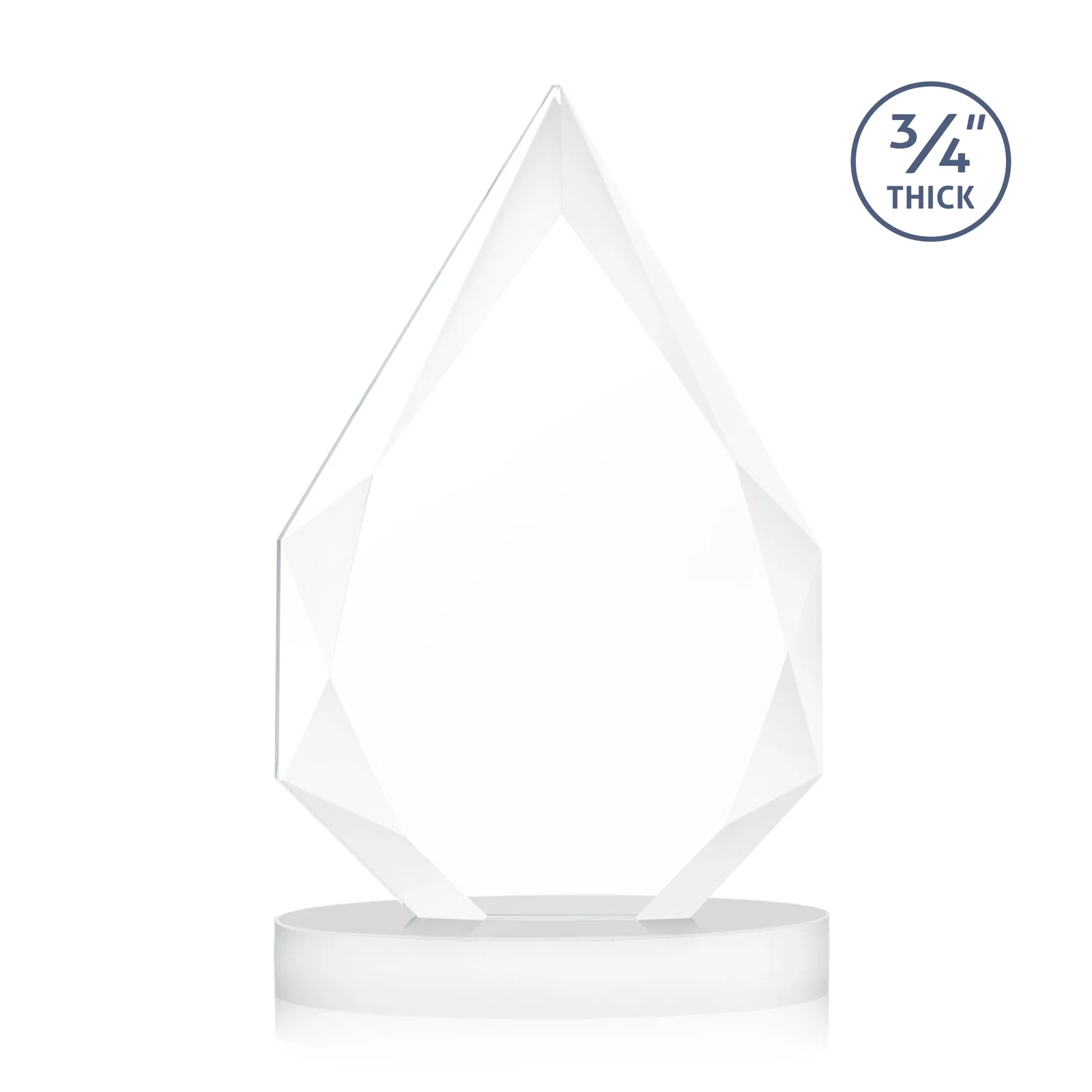 Personalized Starfire Crystal Award Tapering to a Faceted Peak, awards, with your logo for corporate award ceremonies