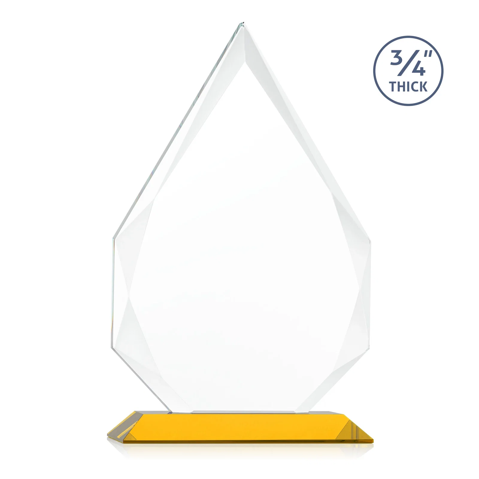 Custom Starfire Crystal Peak Award With Facets Rising to a Point, with your logo for employee recognition