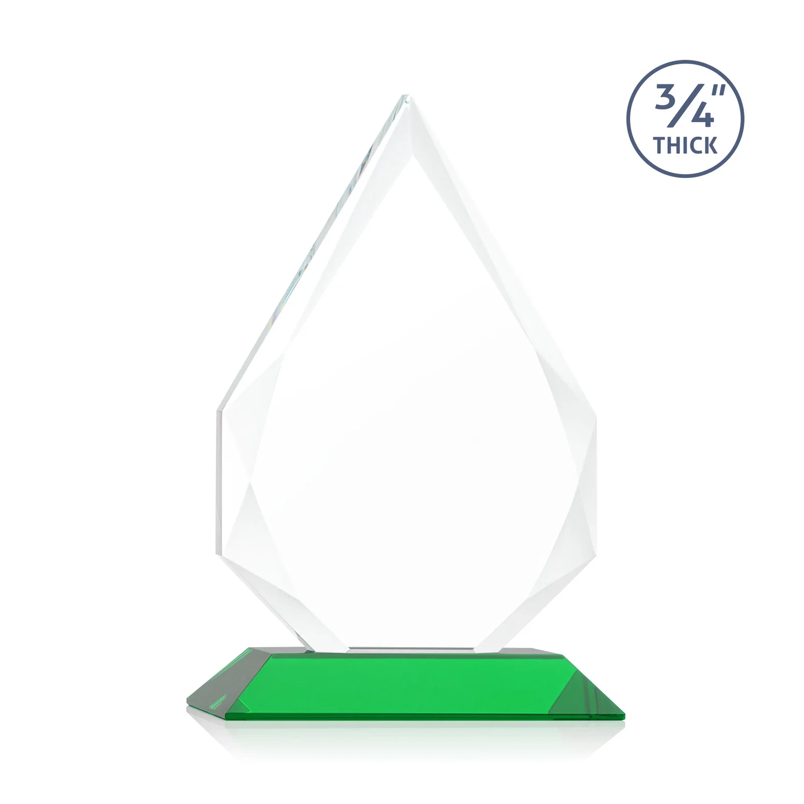 Custom Starfire Crystal Peak Award With Facets Rising to a Point, with your logo for corporate award ceremonies
