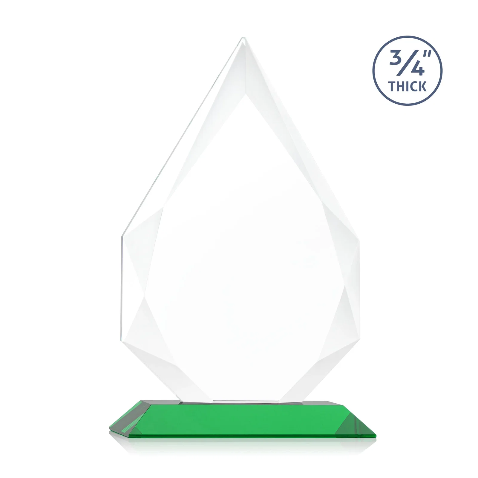 Custom Starfire Crystal Peak Award With Facets Rising to a Point, with your logo for service anniversary gifts