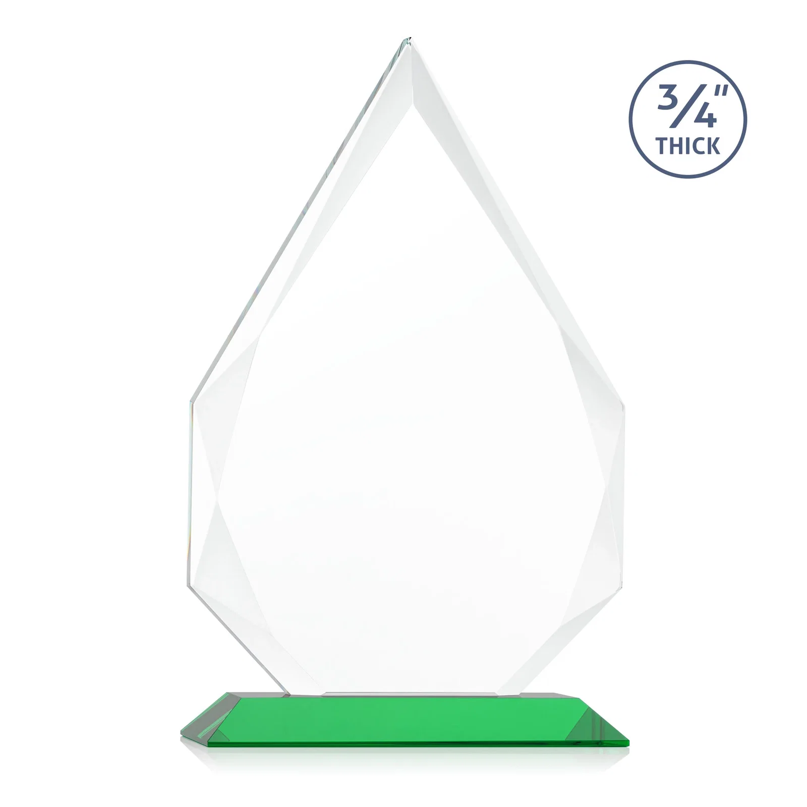 Custom Starfire Crystal Peak Award With Facets Rising to a Point, with your logo for sales achievement awards