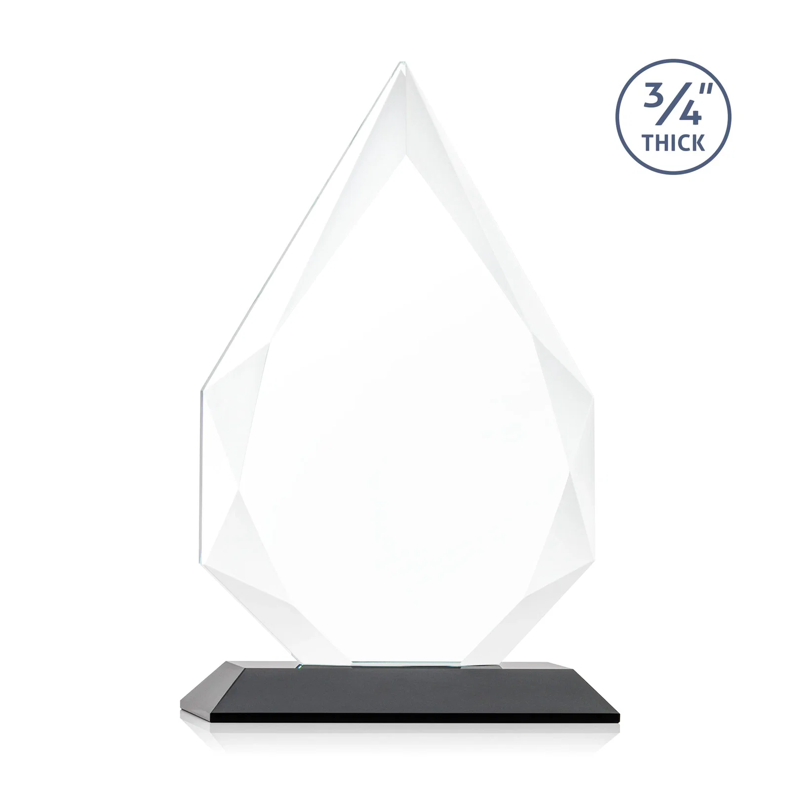 Custom Starfire Crystal Peak Award With Facets Rising to a Point, with your logo for team milestone celebrations