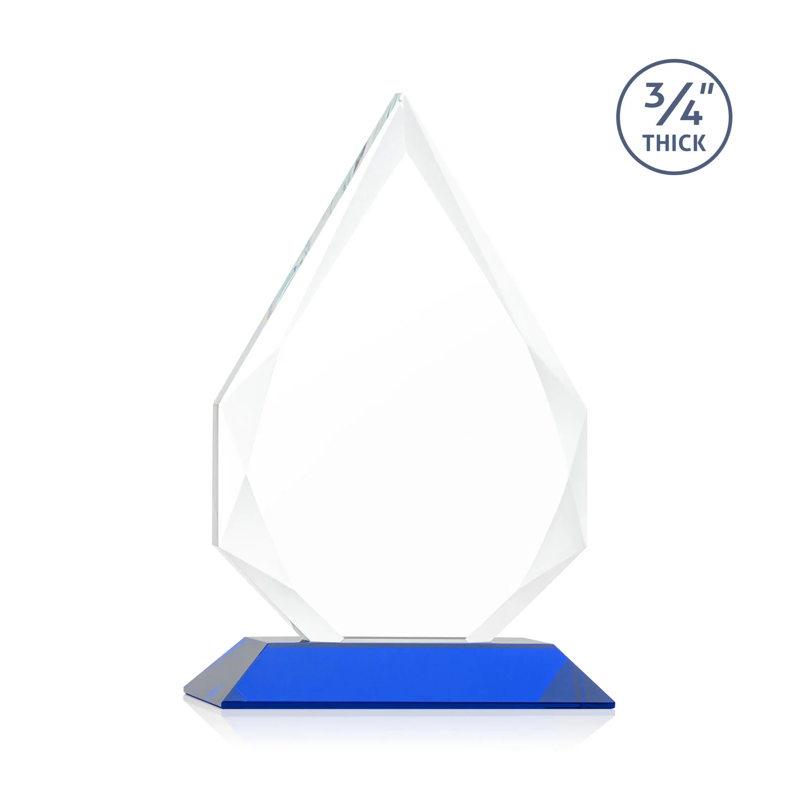 Custom Starfire Crystal Peak Award With Facets Rising to a Point, with your logo for graduation ceremonies