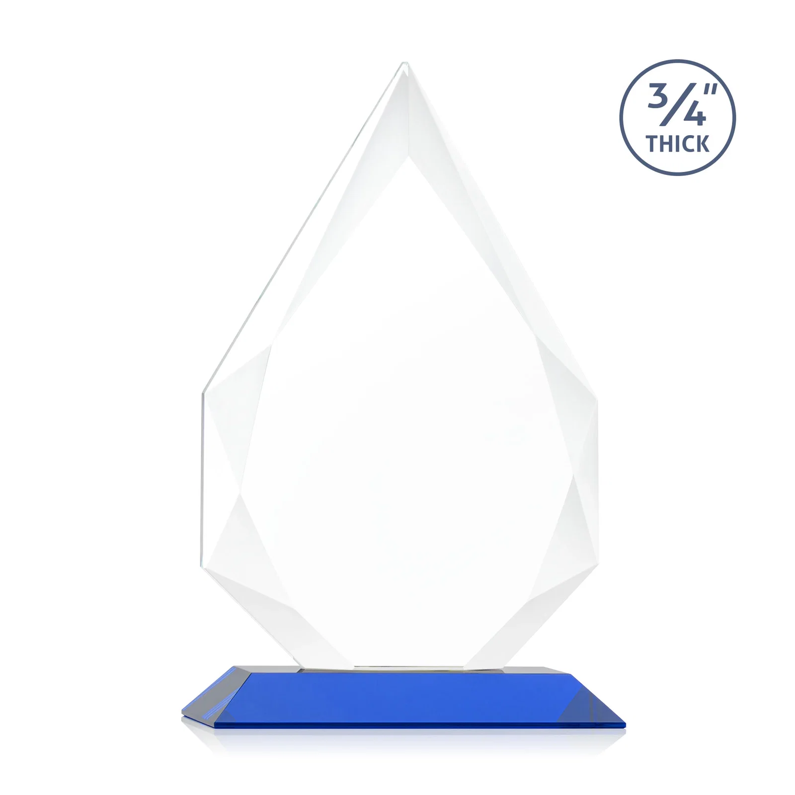 Custom Starfire Crystal Peak Award With Facets Rising to a Point, with your logo for safety achievement programs