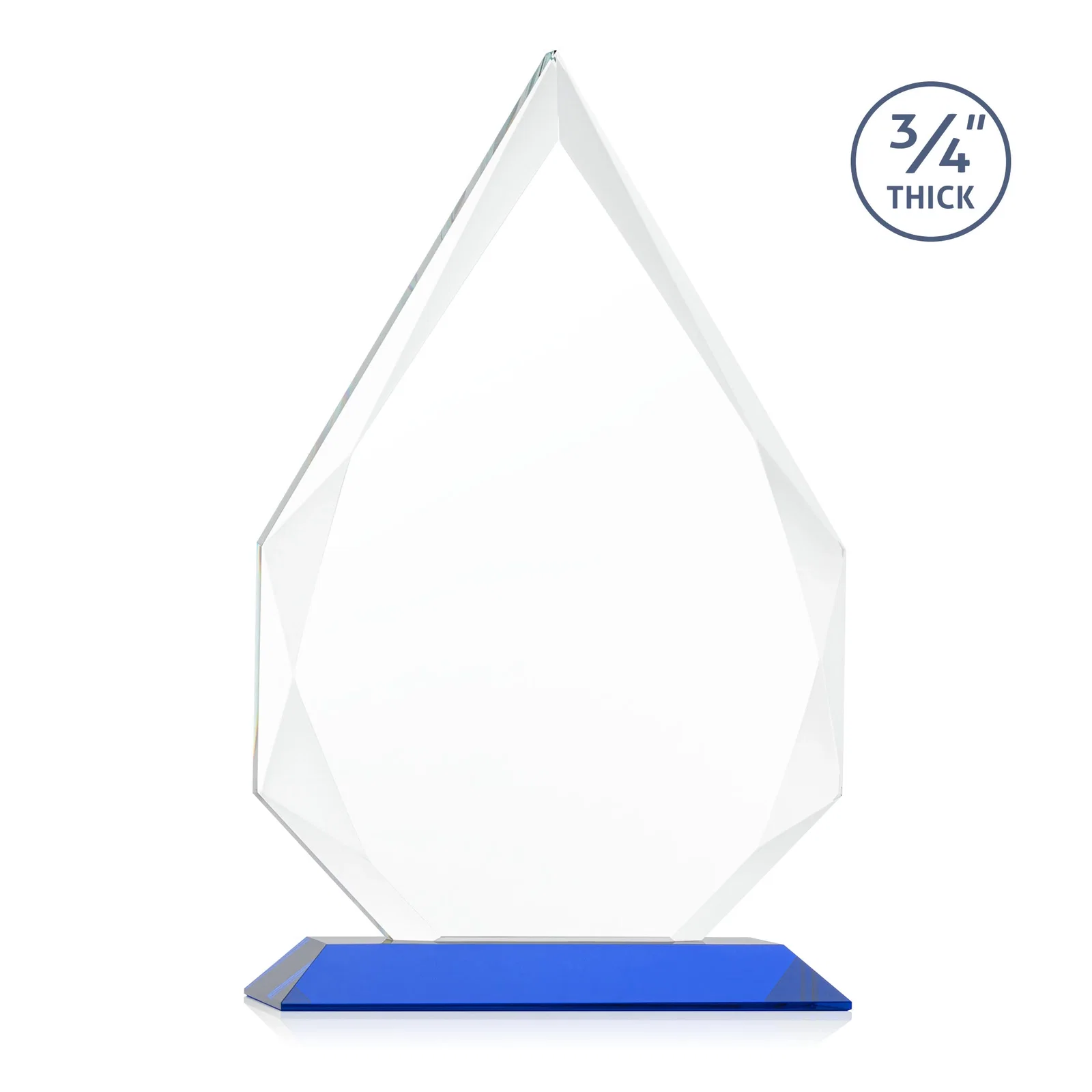 Custom Starfire Crystal Peak Award With Facets Rising to a Point, with your logo for volunteer appreciation