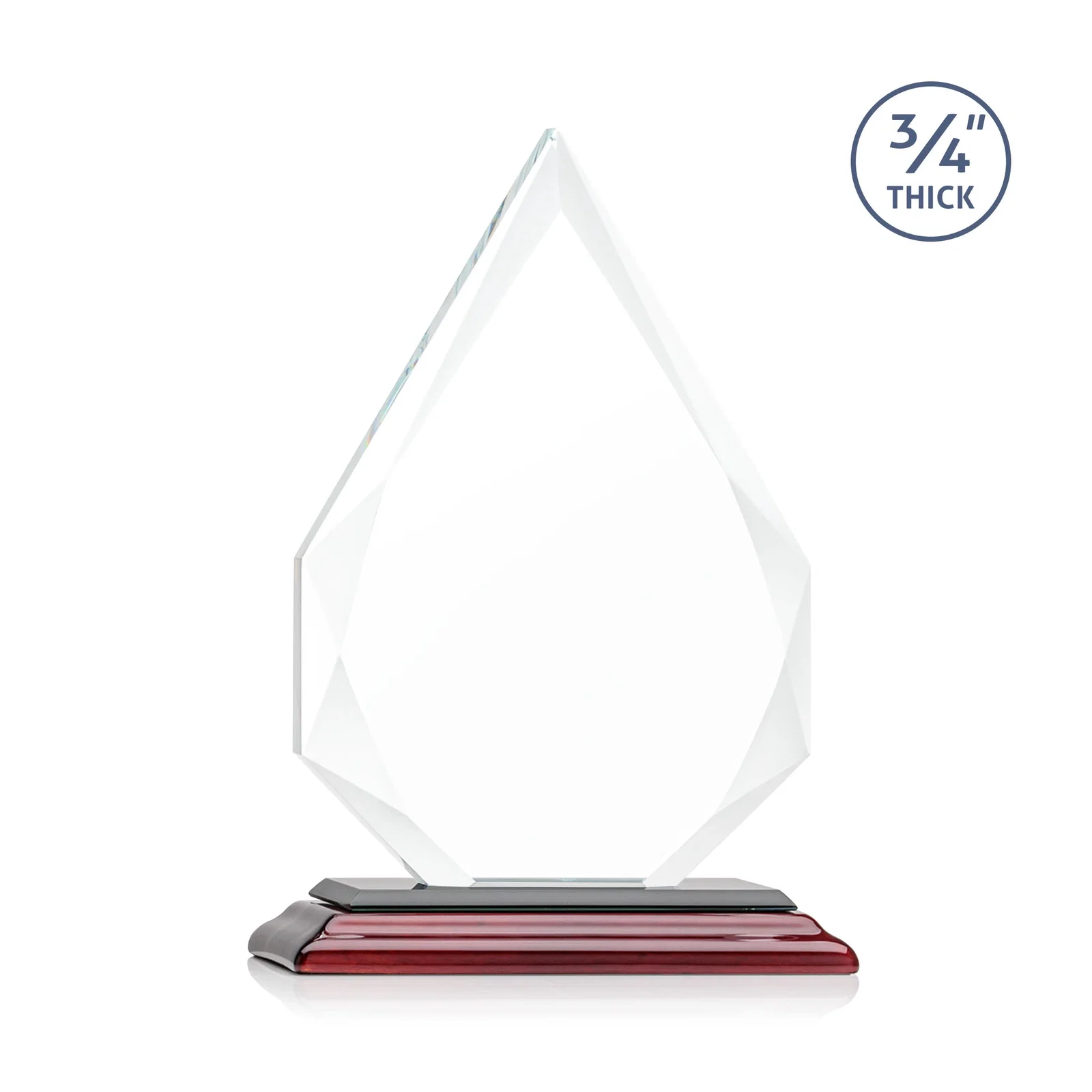 Custom Starfire Crystal Peak Award With Facets Rising to a Point, with your logo for dealer and partner awards