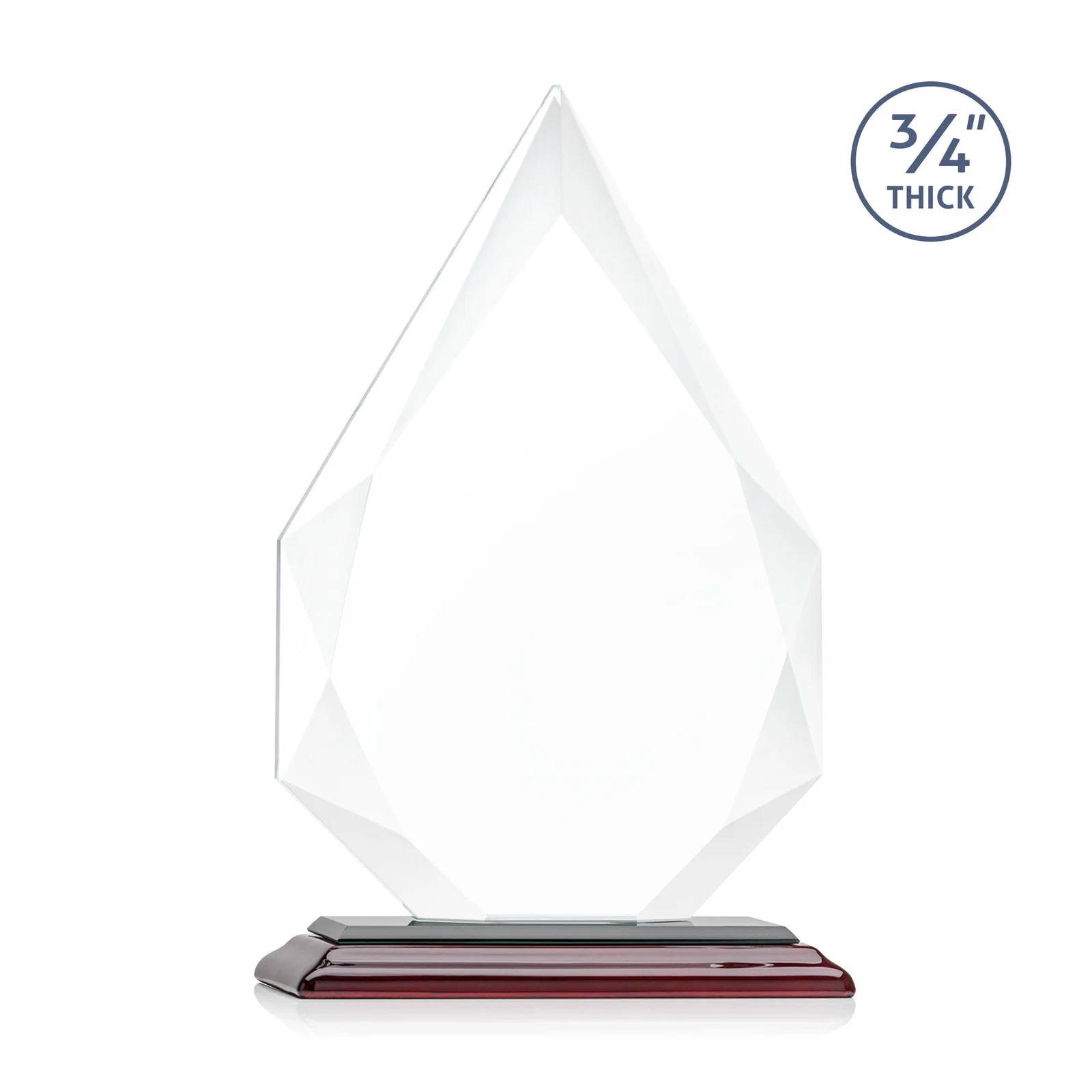 Custom Starfire Crystal Peak Award With Facets Rising to a Point, with your logo for company anniversary events