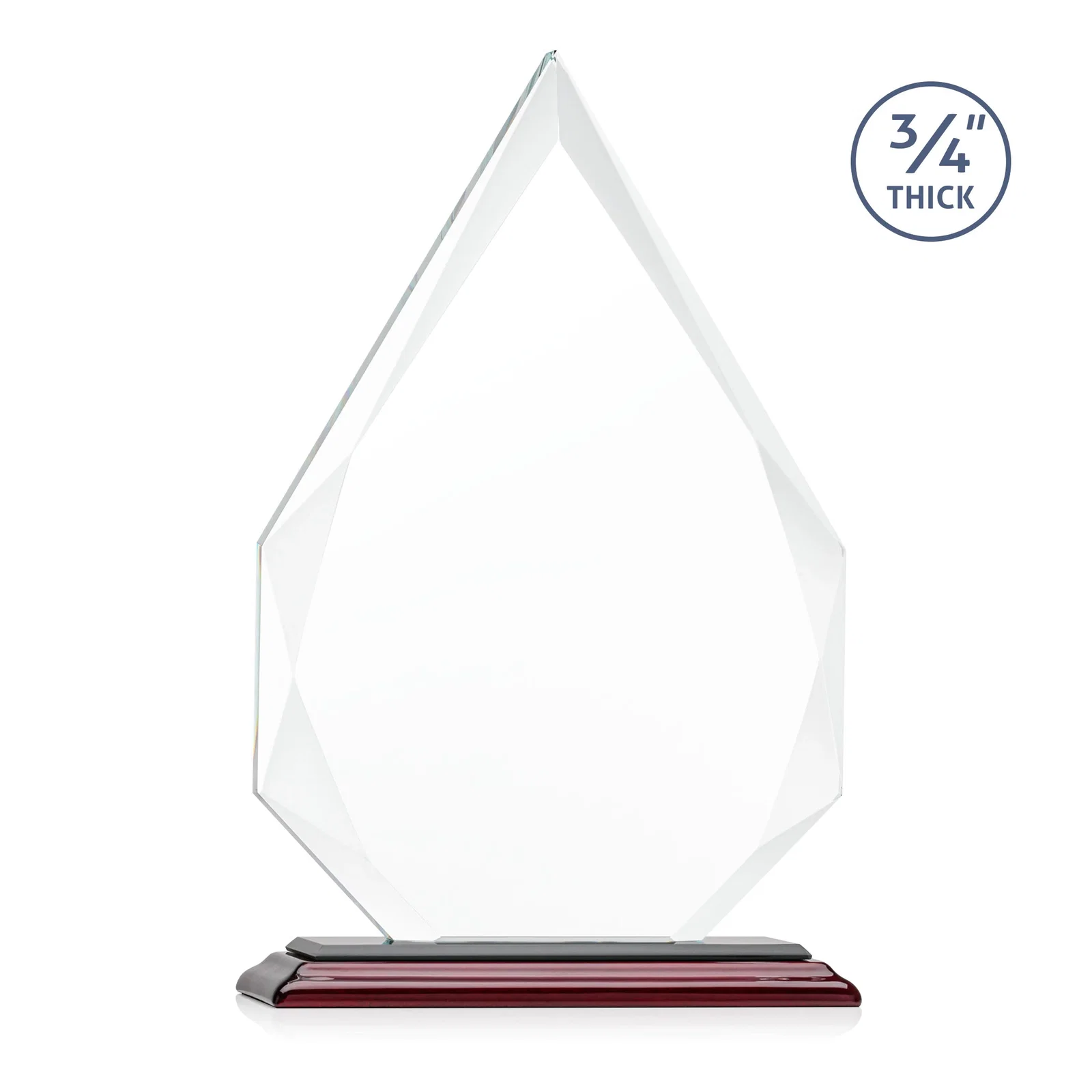 Personalized Starfire Crystal Peak Award With Facets Rising to a Point, with your logo for employee recognition