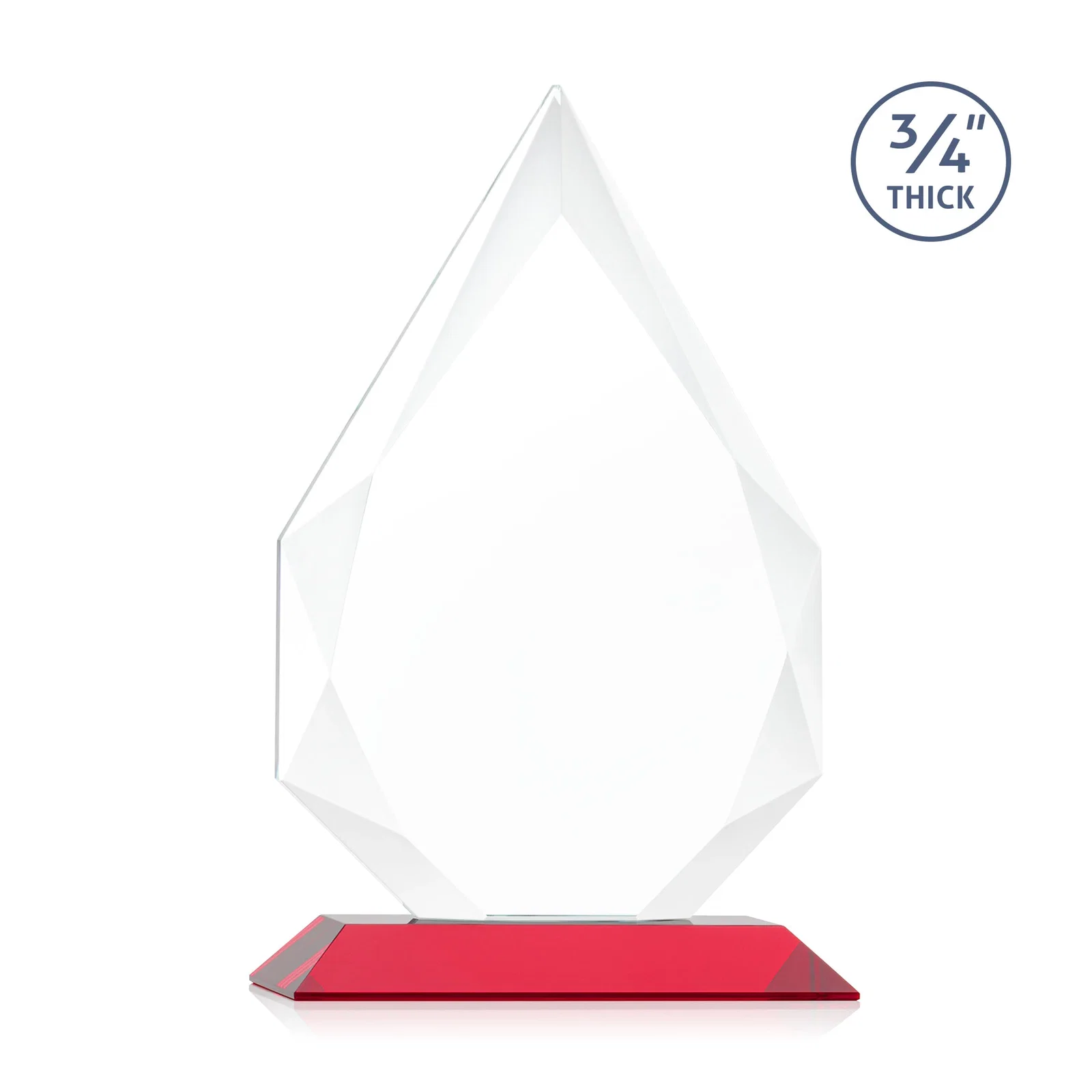 Personalized Starfire Crystal Peak Award With Facets Rising to a Point, with your logo for service anniversary gifts