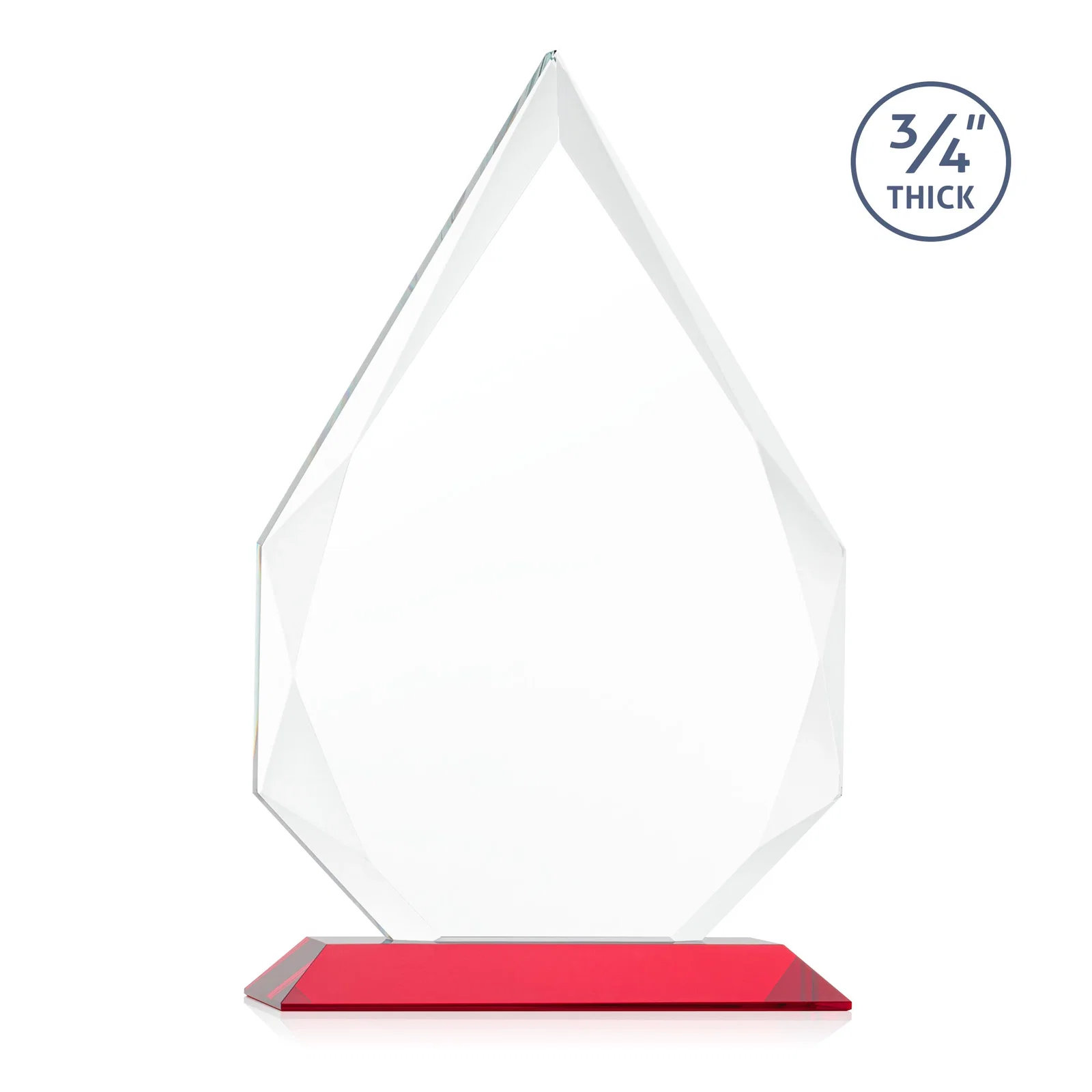 Personalized Starfire Crystal Peak Award With Facets Rising to a Point, with your logo for sales achievement awards