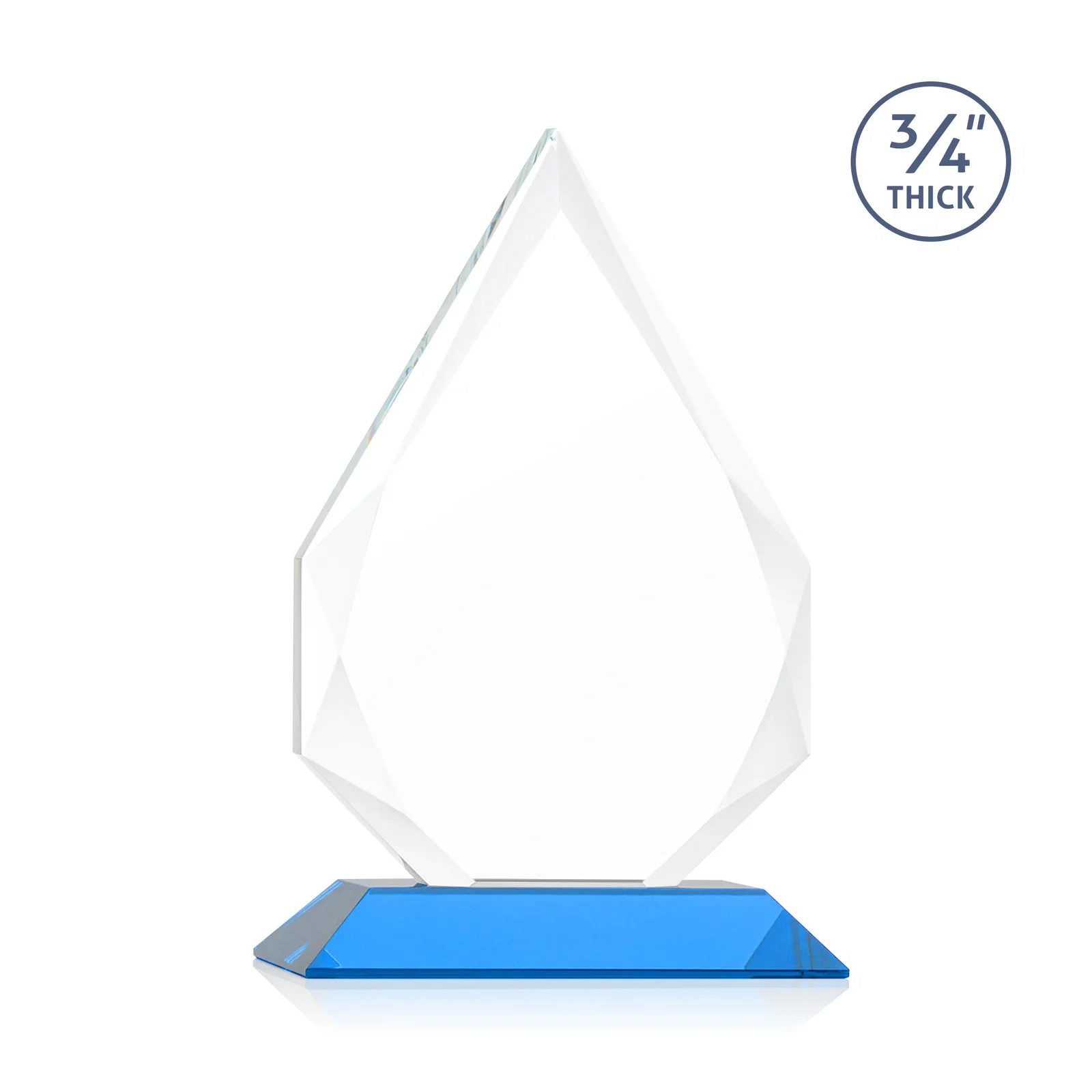 Personalized Starfire Crystal Peak Award With Facets Rising to a Point, with your logo for retirement presentations