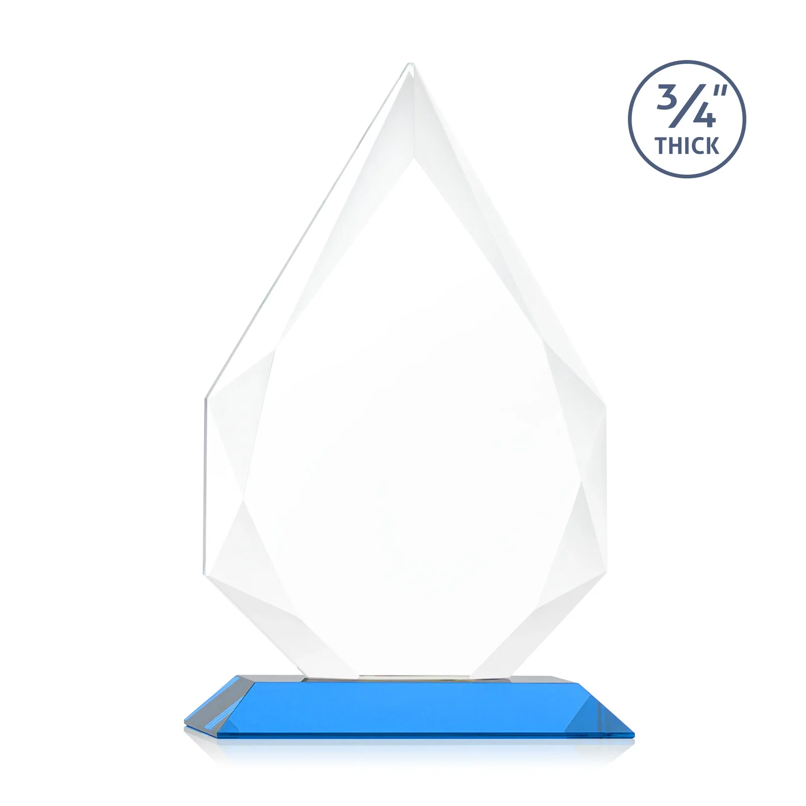 Personalized Starfire Crystal Peak Award With Facets Rising to a Point, with your logo for team milestone celebrations