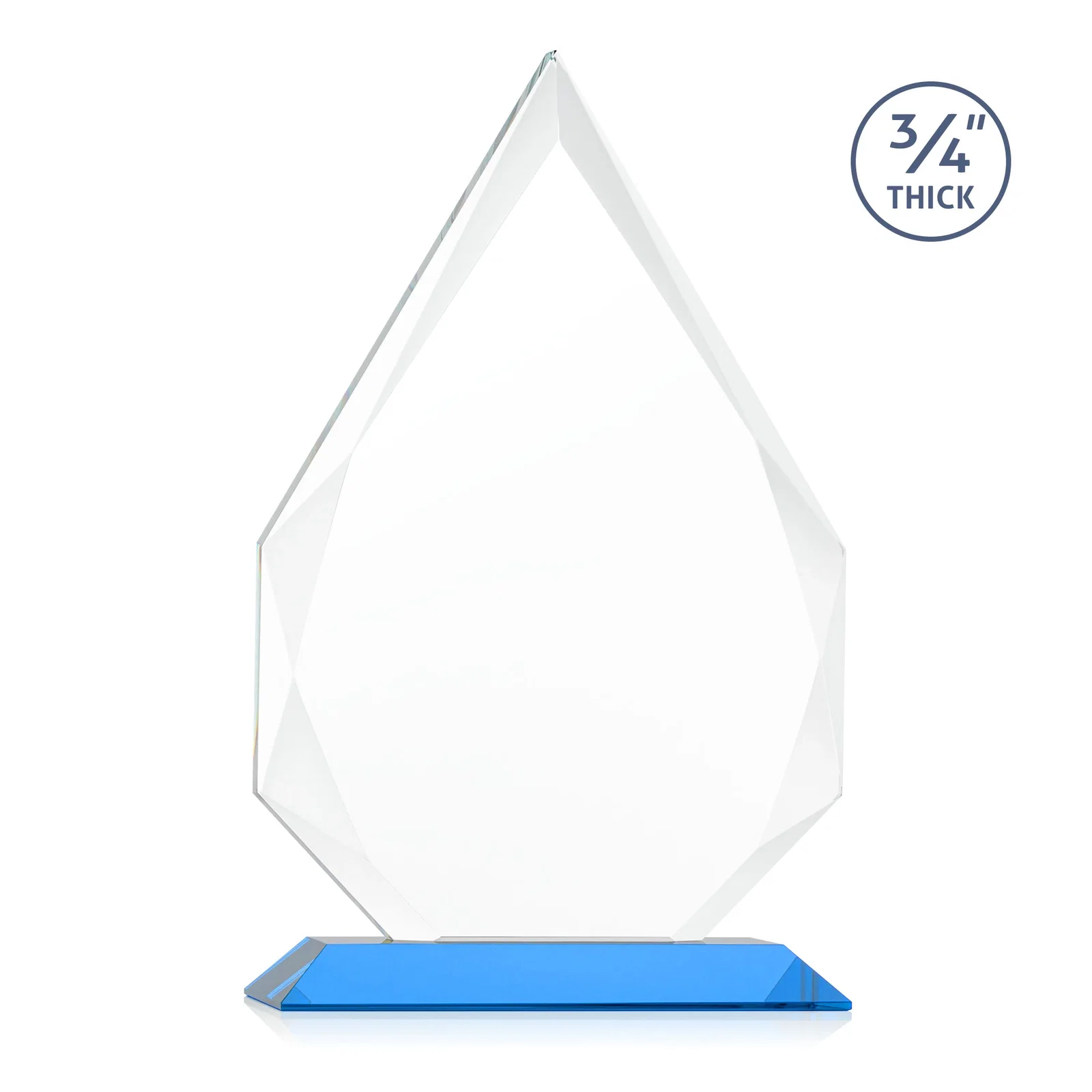 Personalized Starfire Crystal Peak Award With Facets Rising to a Point, with your logo for donor appreciation