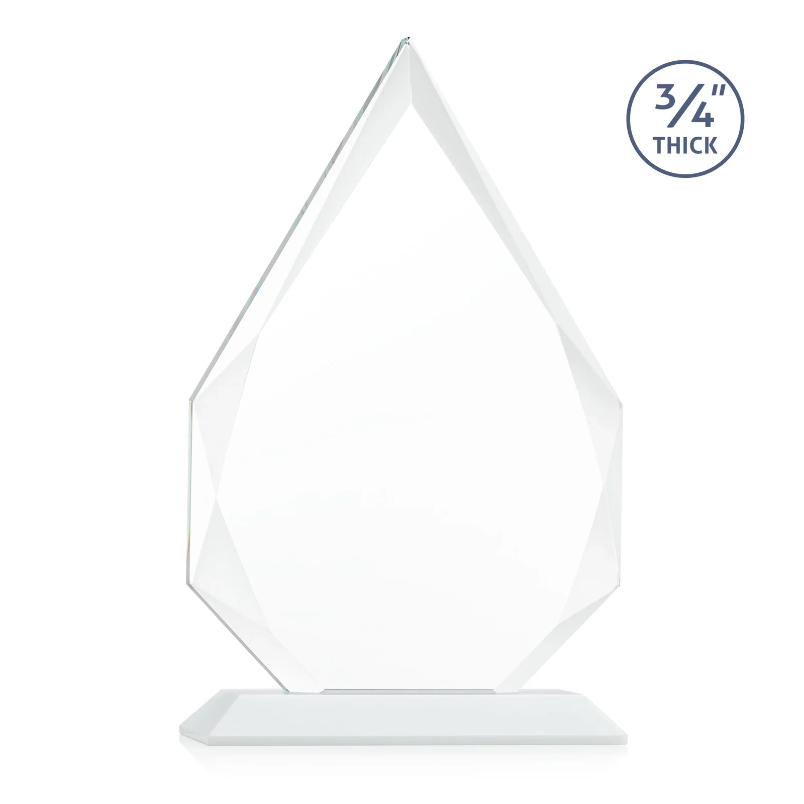 Personalized Starfire Crystal Peak Award With Facets Rising to a Point, with your logo for volunteer appreciation