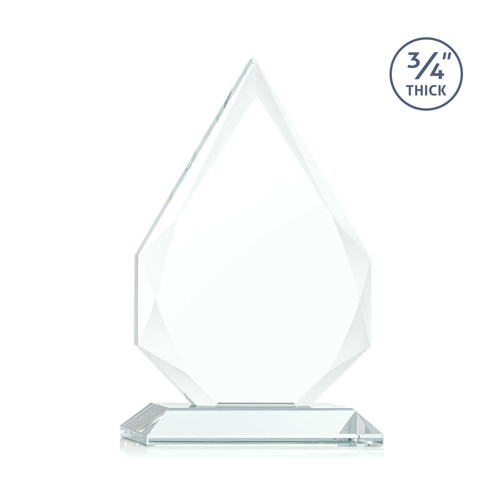 Custom engraved Starfire Crystal Peak Award With Facets Rising to a Point for volunteer appreciation