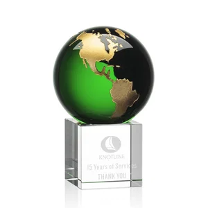 Color-Filled Continent Crystal Globe Award on Optical Cube