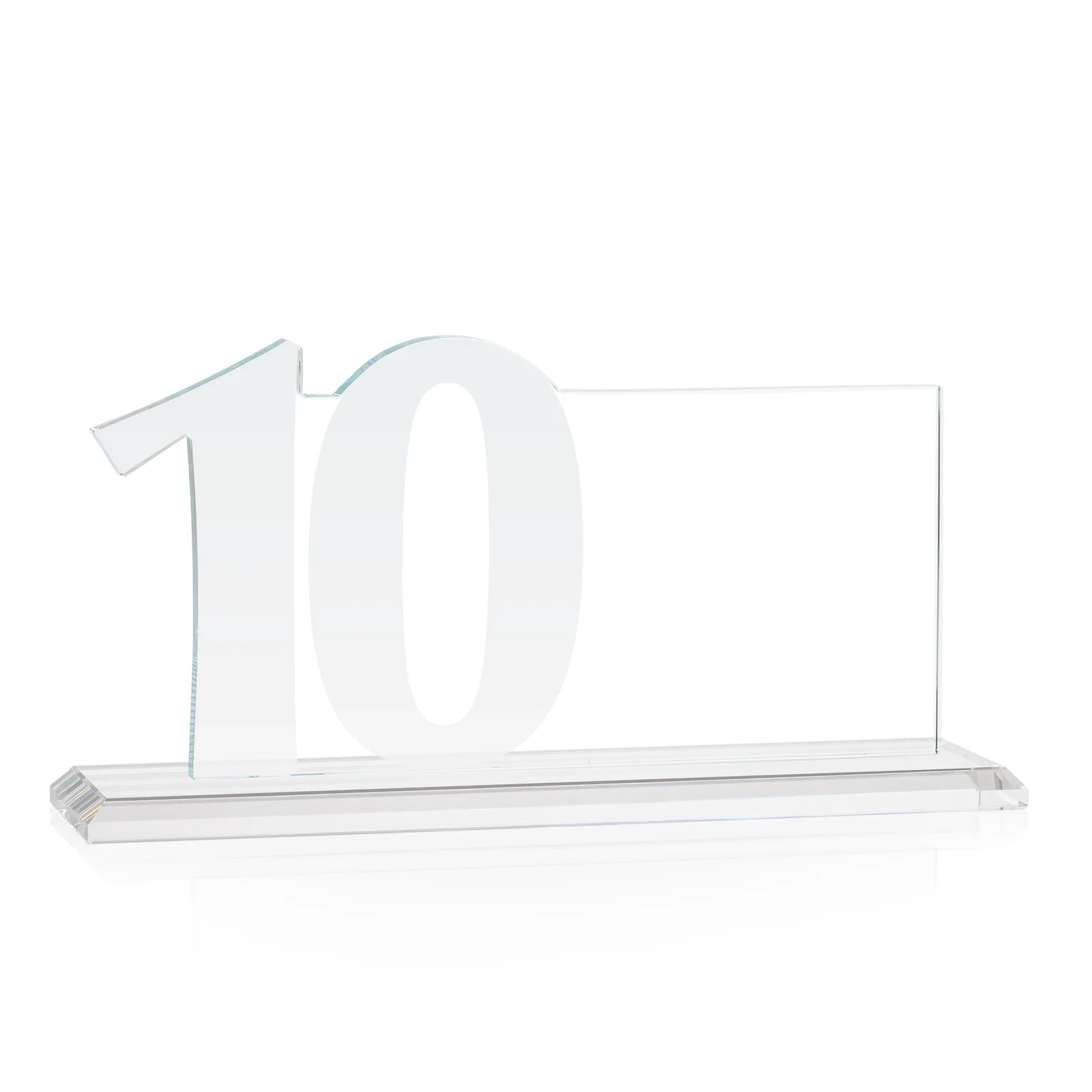 Personalized Starfire Crystal Years of Service Award with a Sculpted Number, awards, with your logo for sales achievement awards