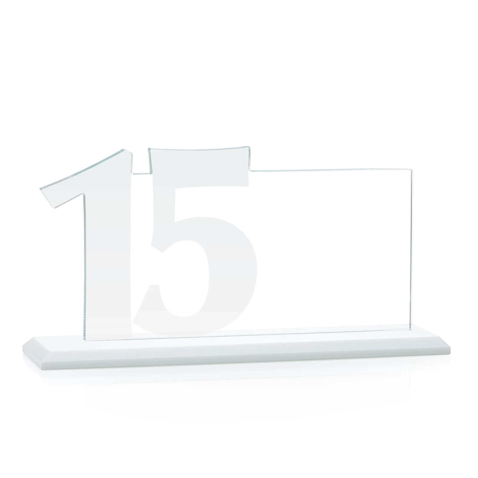 Personalized Starfire Crystal Years of Service Award with a Sculpted Number, awards, with your logo for retirement presentations