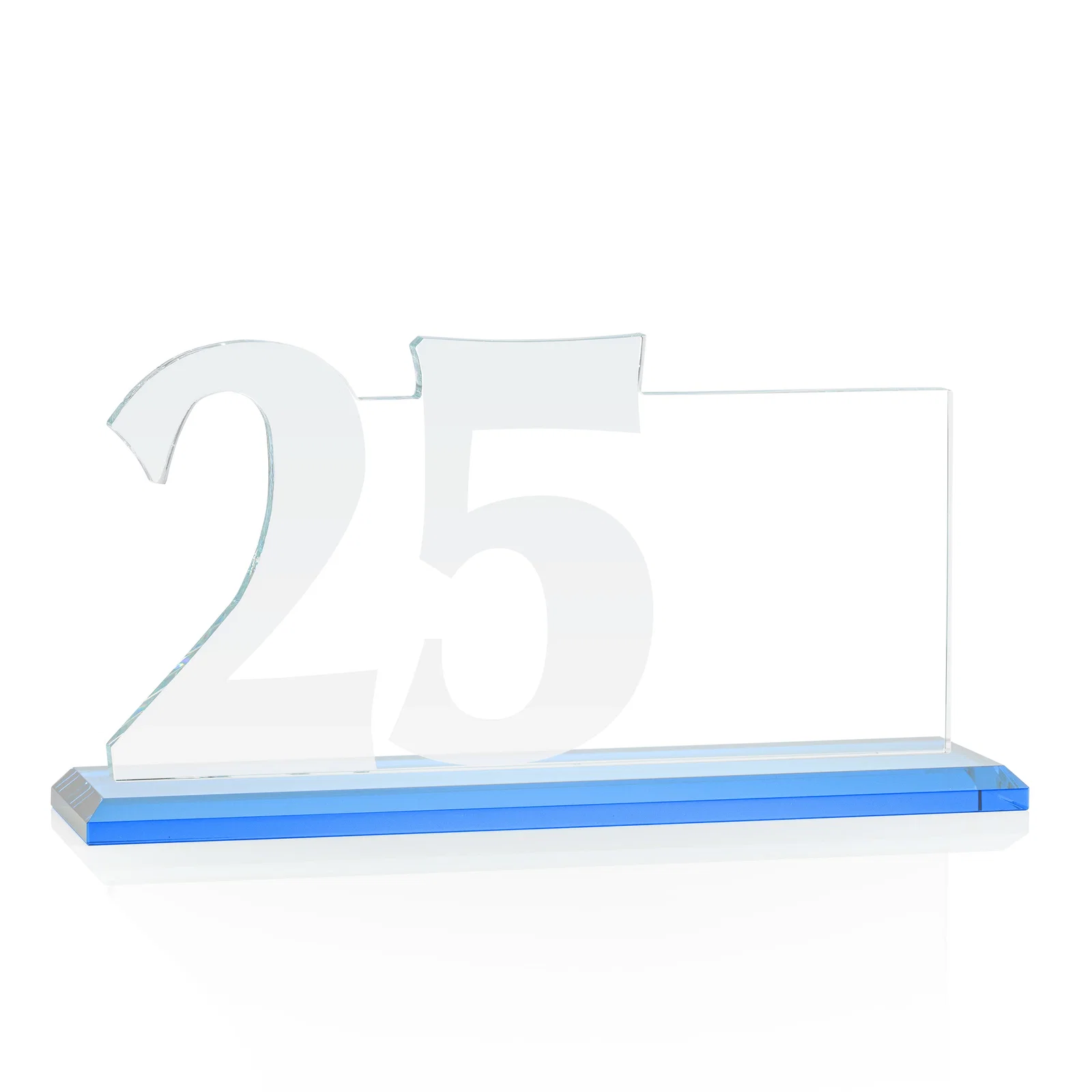 Personalized Starfire Crystal Years of Service Award with a Sculpted Number, awards, with your logo for company anniversary events