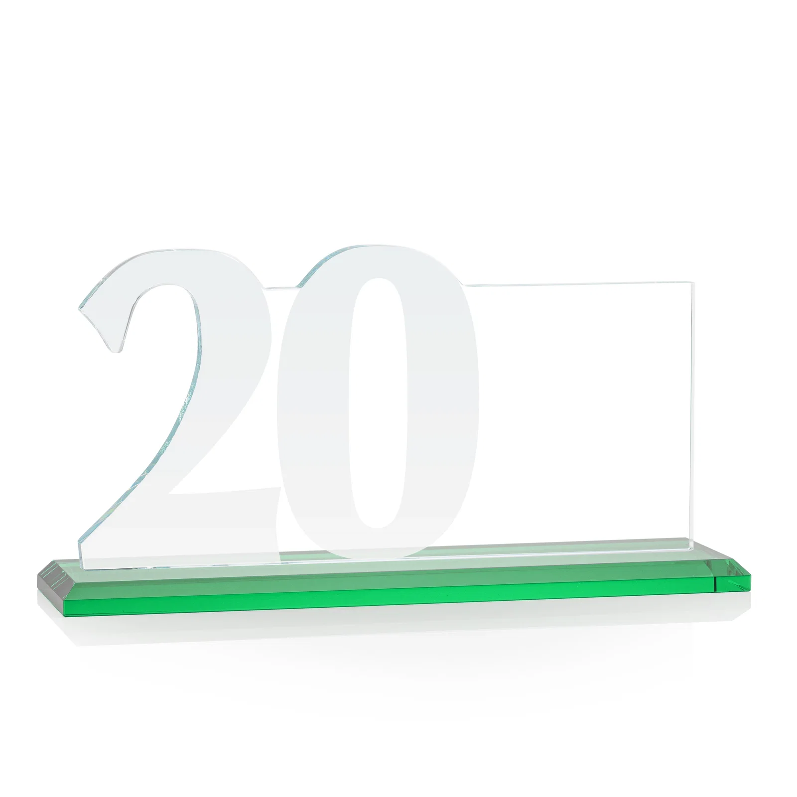 Branded Starfire Crystal Years of Service Award with a Sculpted Number, awards, with your logo for employee recognition