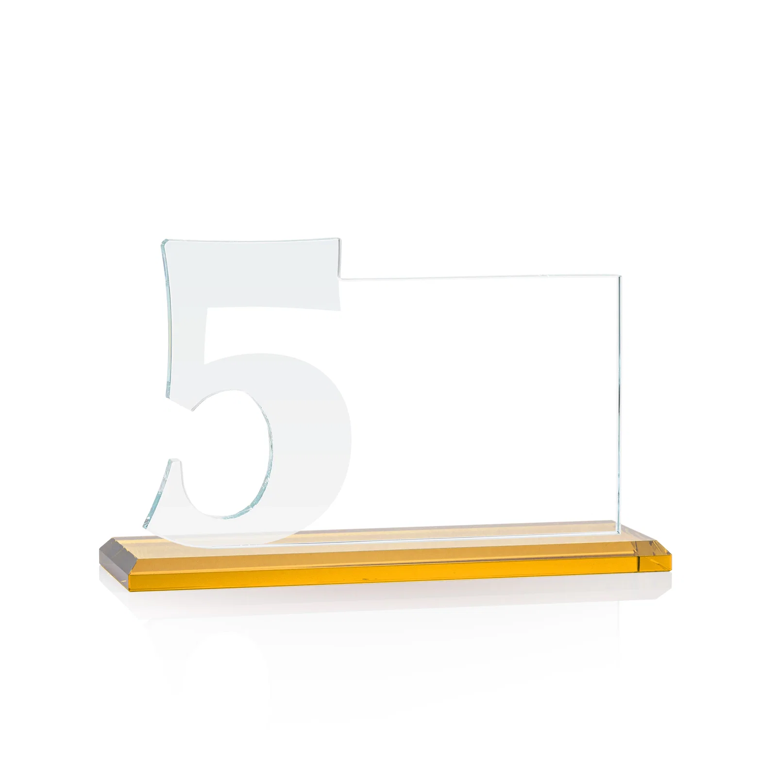 Branded Starfire Crystal Years of Service Award with a Sculpted Number, awards, with your logo for service anniversary gifts