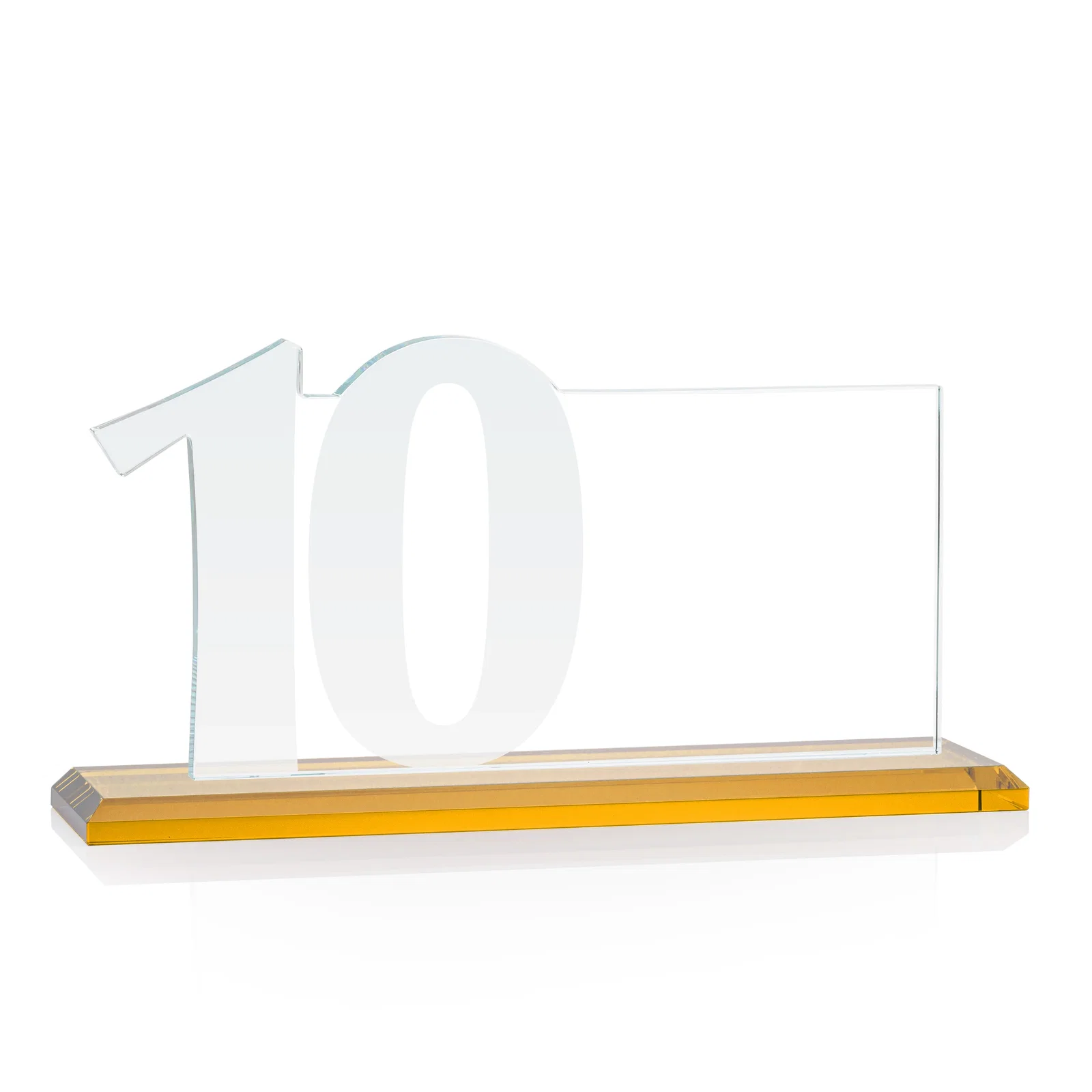 Branded Starfire Crystal Years of Service Award with a Sculpted Number, awards, with your logo for sales achievement awards