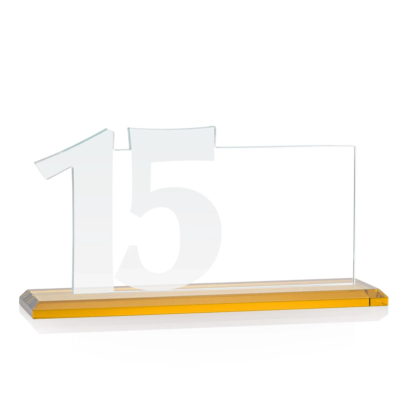 Branded Starfire Crystal Years of Service Award with a Sculpted Number, awards, with your logo for retirement presentations