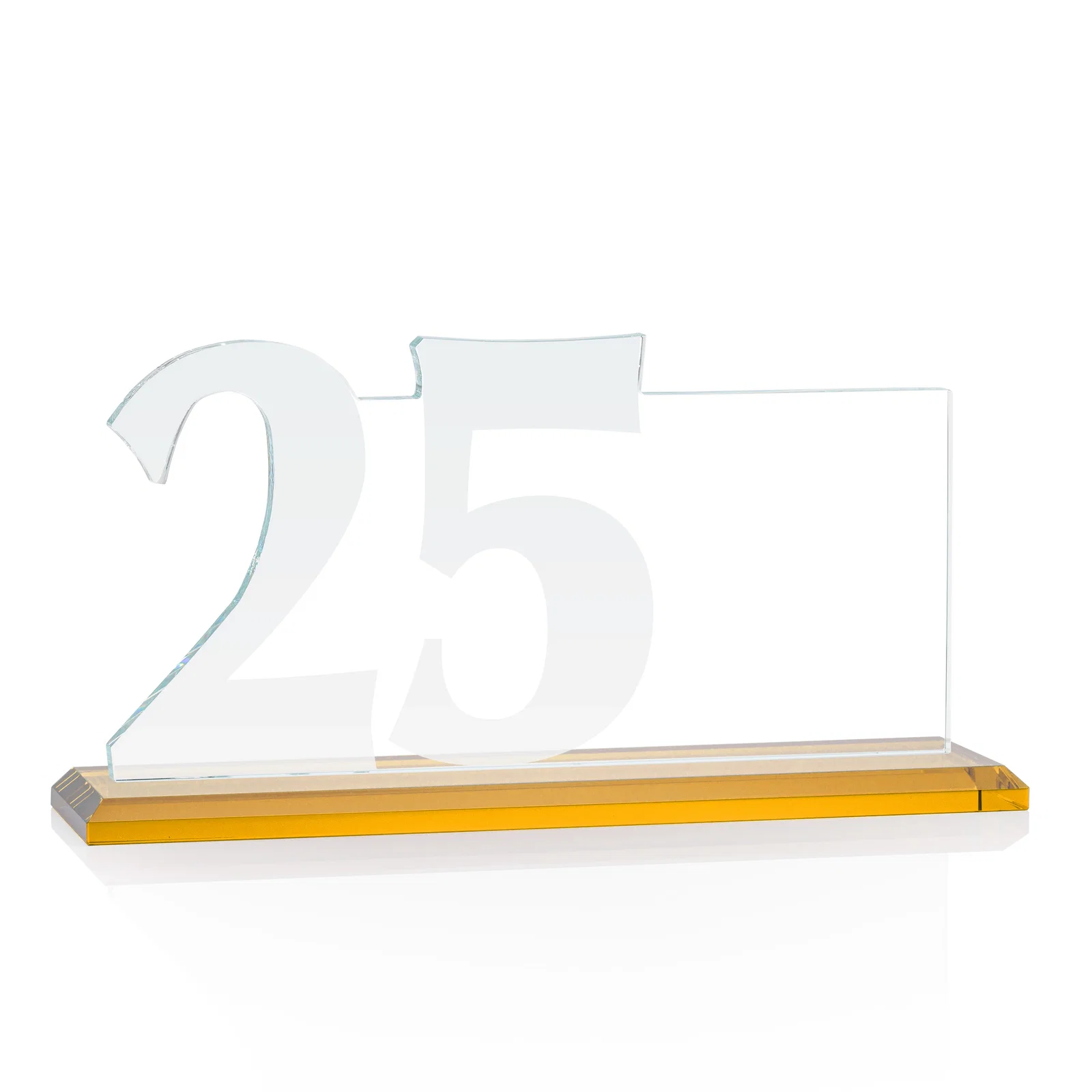 Branded Starfire Crystal Years of Service Award with a Sculpted Number, awards, with your logo for donor appreciation