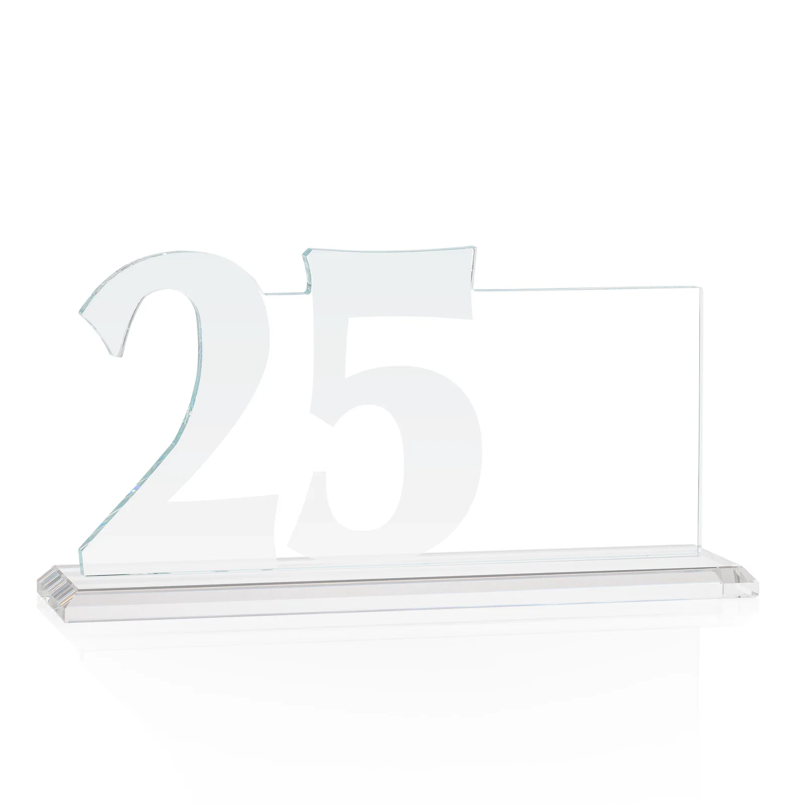 Branded Starfire Crystal Years of Service Award with a Sculpted Number, awards, with your logo for dealer and partner awards