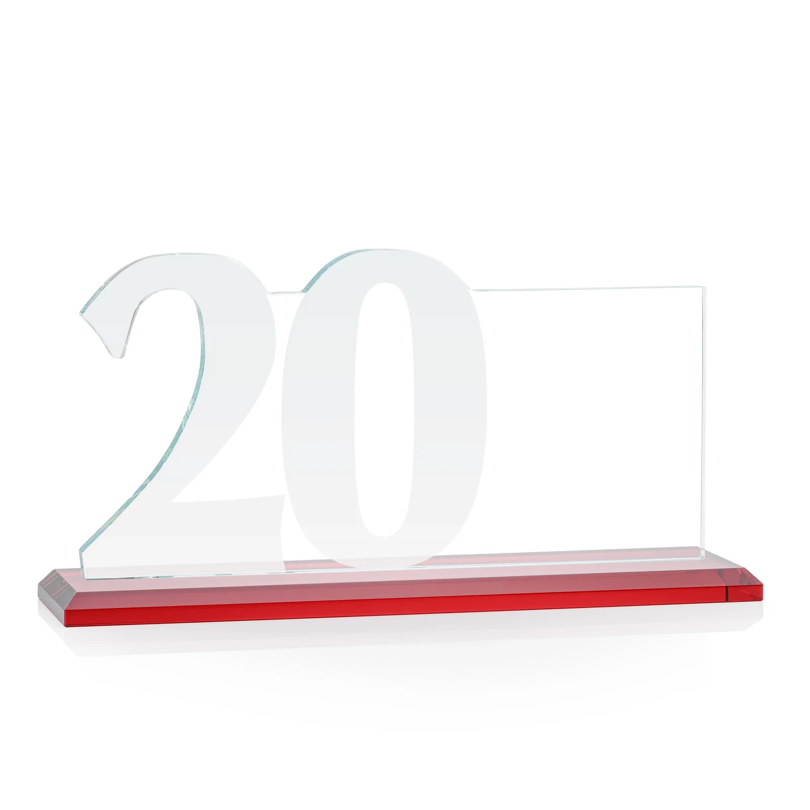Branded Starfire Crystal Years of Service Award with a Sculpted Number, awards, with your logo for company anniversary events