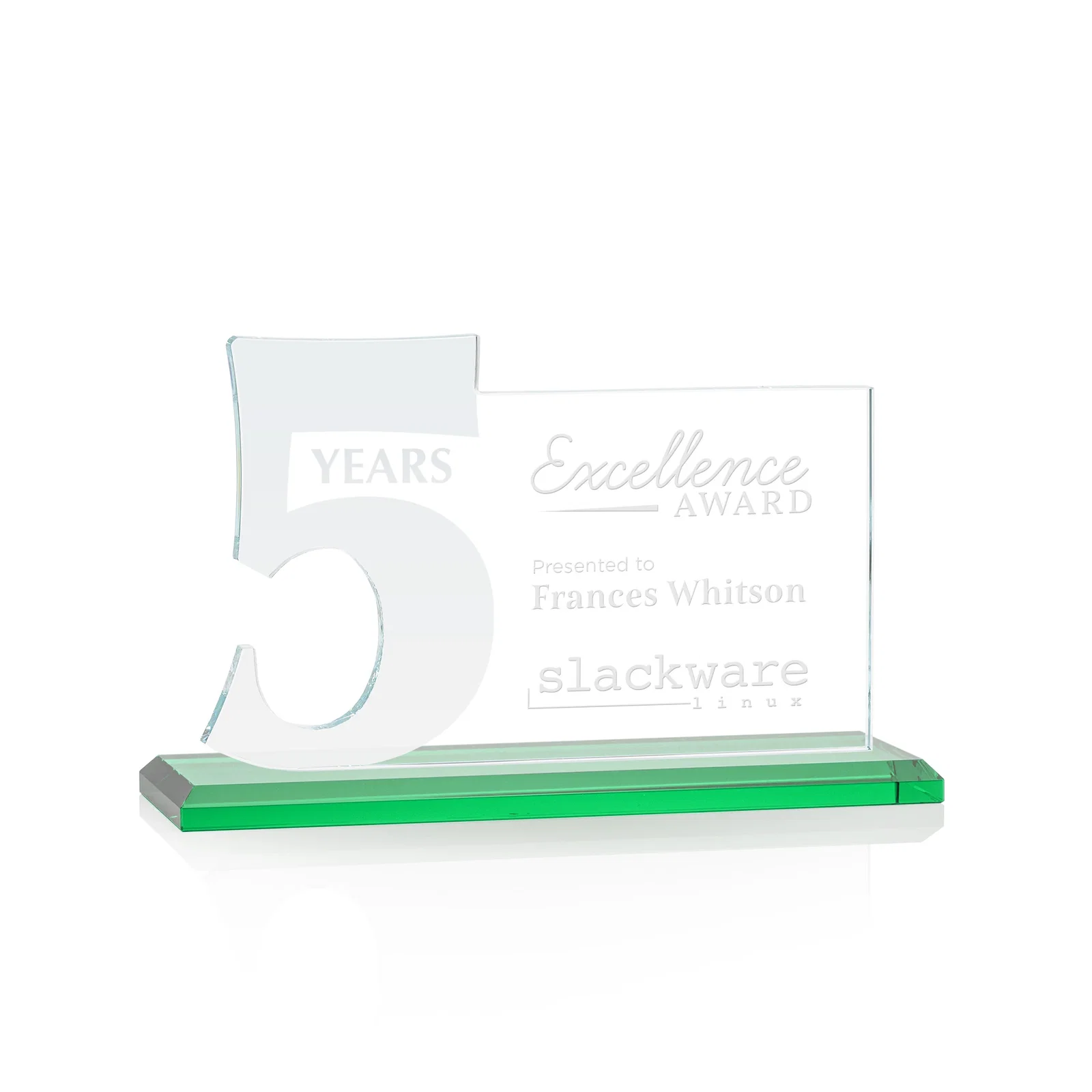 Promotional Starfire Crystal Years of Service Award with a Sculpted Number, awards for graduation ceremonies