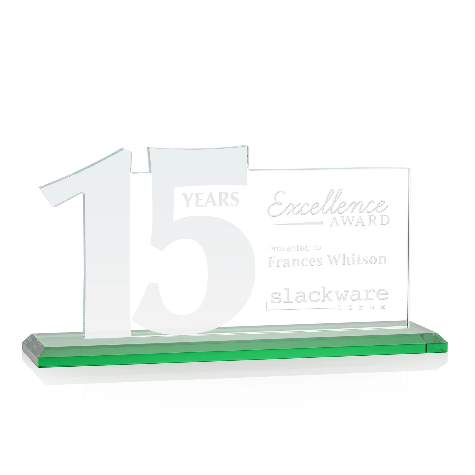 Promotional Starfire Crystal Years of Service Award with a Sculpted Number, awards for volunteer appreciation