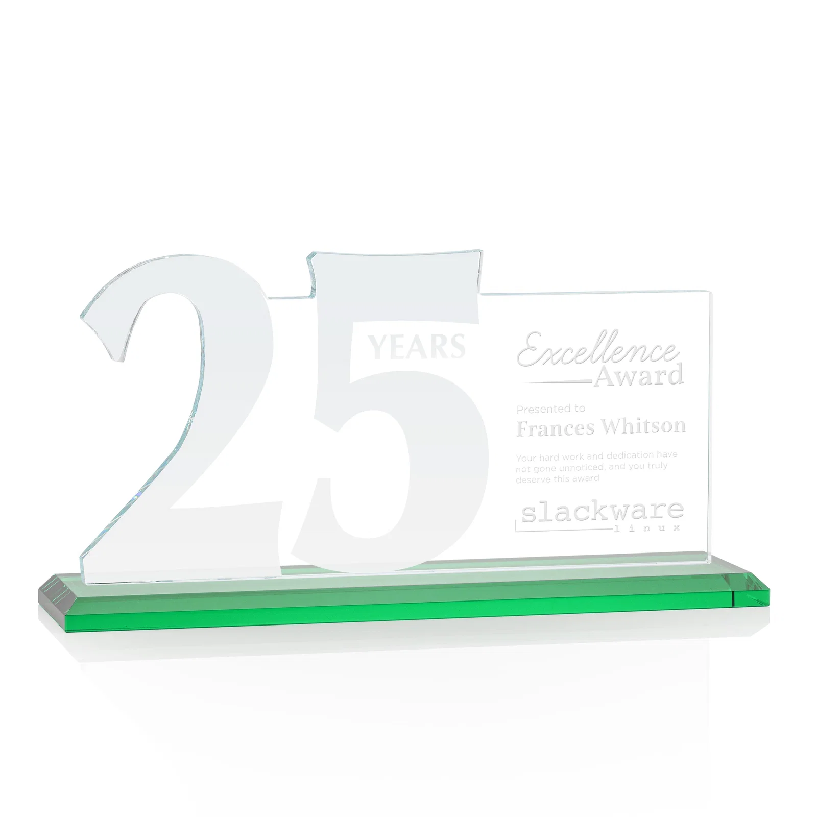 Promotional Starfire Crystal Years of Service Award with a Sculpted Number, awards for company anniversary events