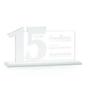 Starfire Crystal Years of Service Award with a Sculpted Number