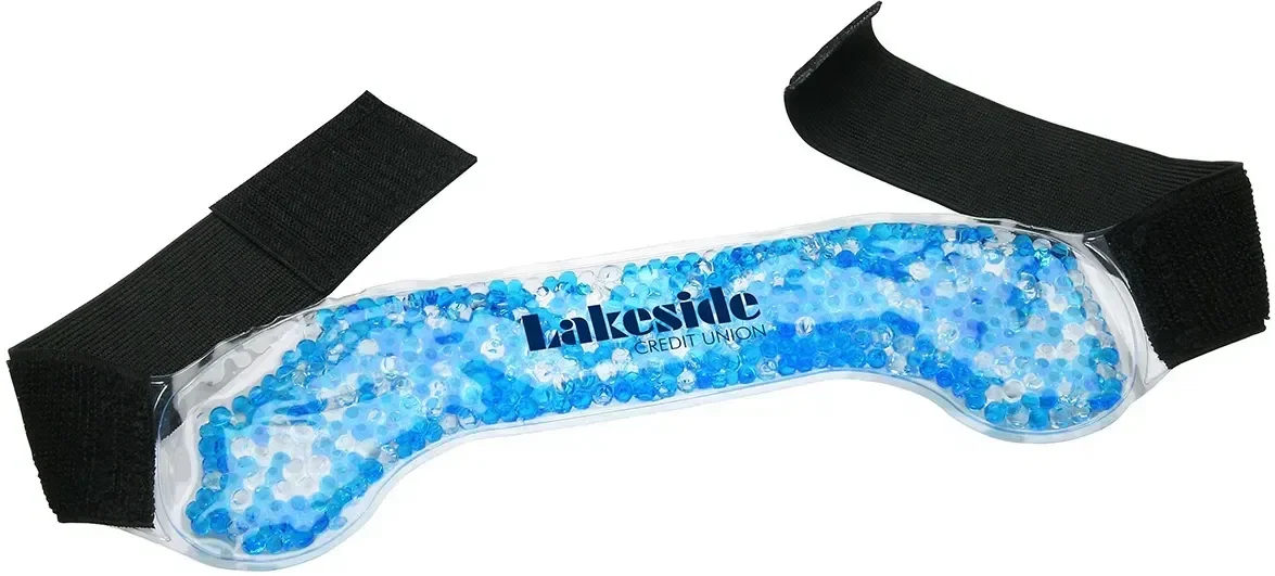 Custom Head and Sinus gel-bead thermal wrap, branded head therapy gift front view