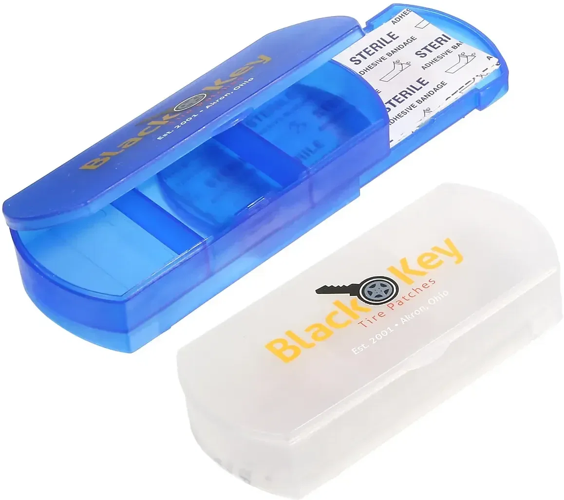 Health Case Bandage Holder Pill Box, custom branded first-aid organizer, front closed view