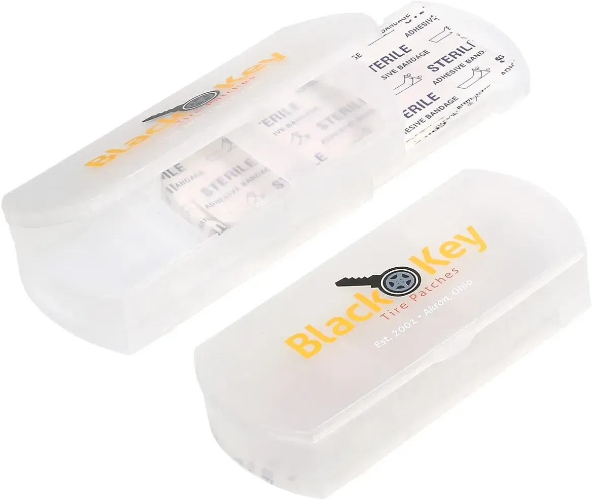 Custom Health Case pill box open showing three-compartment pill holder, branded giveaway