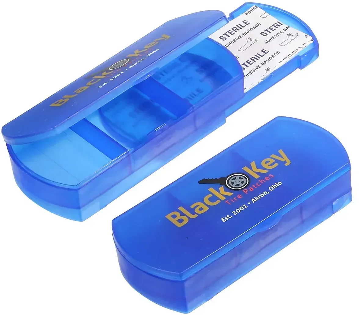 Branded Health Case bandage drawer slid open, promotional wellness kit organizer
