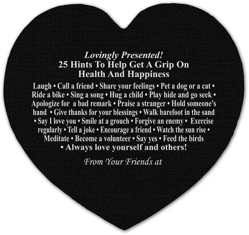 Health & Happiness Heart Jar Opener. Heart-shaped rubber jar opener grip pad for healthcare and wellness giveaways, view 13