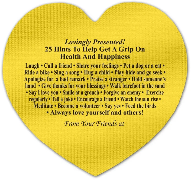 Health & Happiness Heart Jar Opener. Heart-shaped rubber jar opener grip pad for healthcare and wellness giveaways, view 16