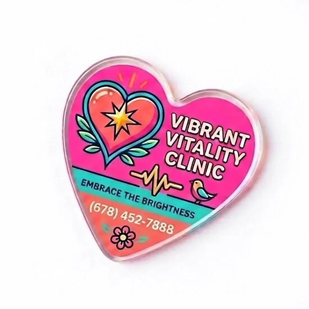 Heart Acrylic Magnet — Clear