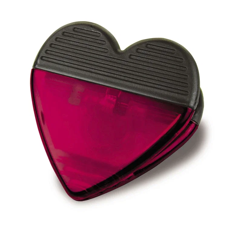 Heart Chrome-Magnet Clip. Heart-shaped chrome magnetic clip for holding office notes and photos, view 2