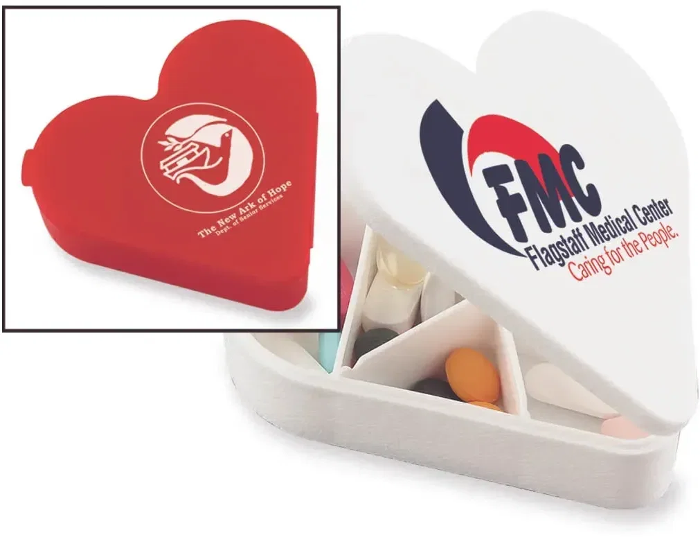 Heart Pill Box custom-printed with a logo — view 3