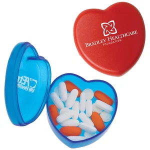Oval And Heart Shaped Plastic Pill Box