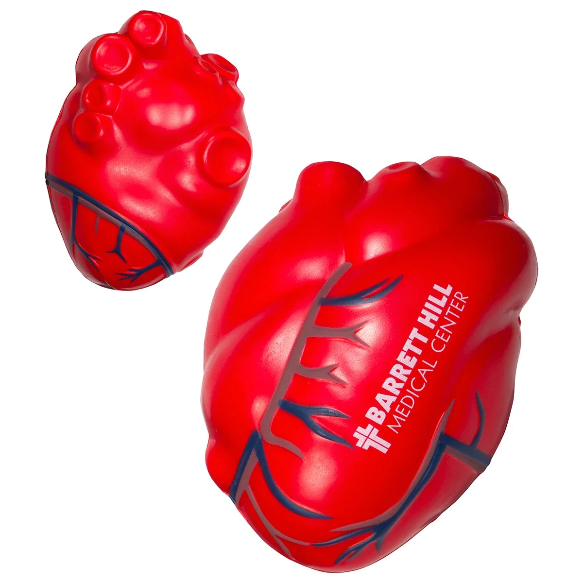 Heart with blue veins shaped polyurethane stress reliever, 2-3/4 x 4 x 2 inches