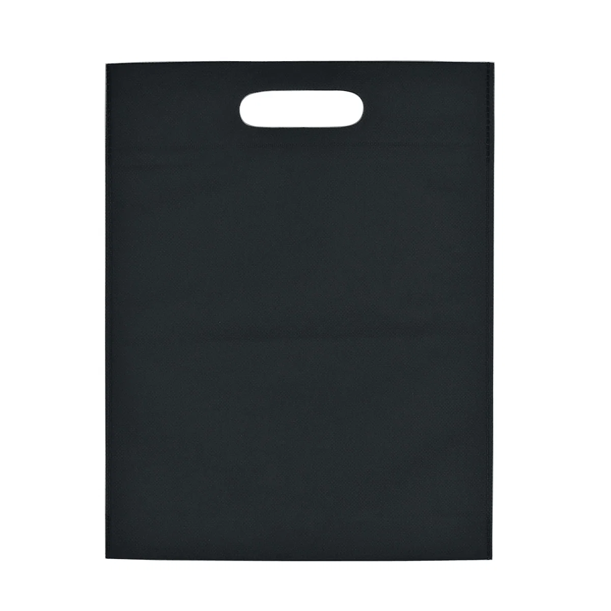 Handles rise from the top edge of the shopper