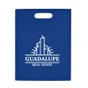 Non-woven exhibition tote bag with heat-sealed seams and open top
